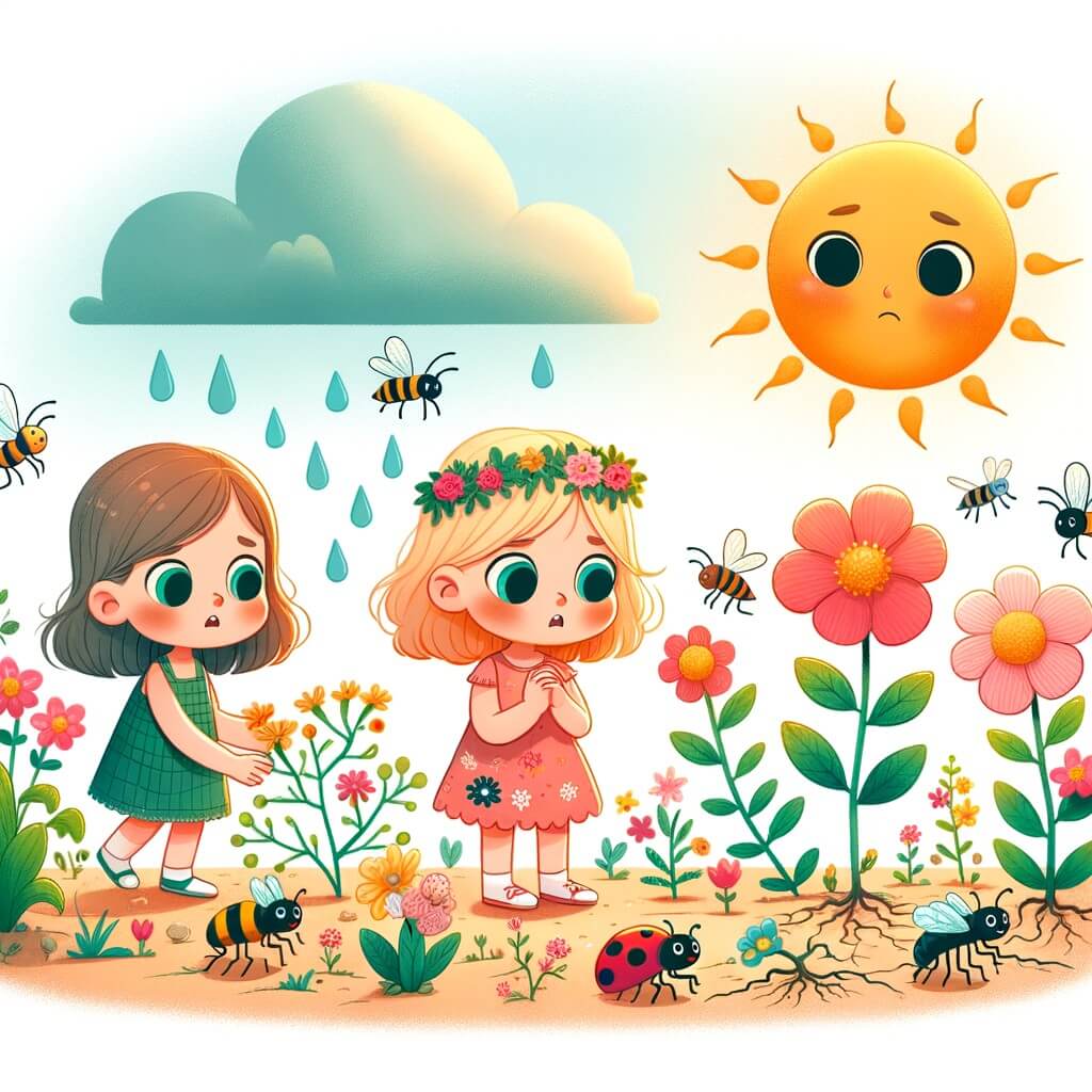 Une illustration pour enfants représentant une petite fille passionnée de nature qui, confrontée à une sécheresse estivale, décide de prendre en main la protection de l'environnement dans la rivière près de chez elle.
