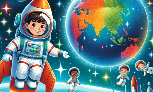 Une illustration pour enfants représentant un homme en combinaison spatiale, flottant dans l'espace, devant une station spatiale, symbole de l'aventure incroyable qui se déroule dans l'histoire.