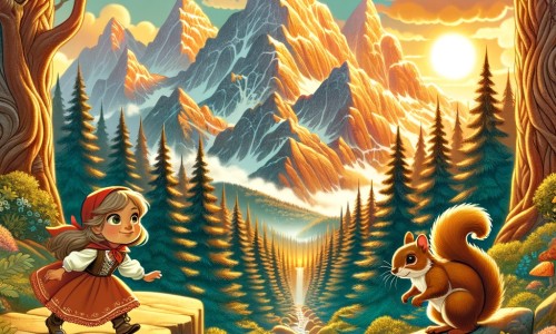 Une illustration pour enfants représentant une petite fille courageuse se lançant dans une quête impossible, à la recherche d'un trésor mystérieux, dans un jardin enchanté.