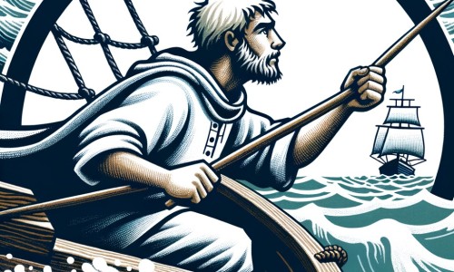 Une illustration pour enfants représentant un marin courageux, en quête d'un trésor perdu, naviguant sur une mer tumultueuse.