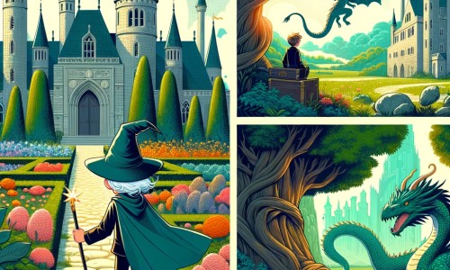 Une illustration pour enfants représentant un jeune sorcier découvrant sa lettre d'admission à l'école de magie, dans une petite ville de banlieue.